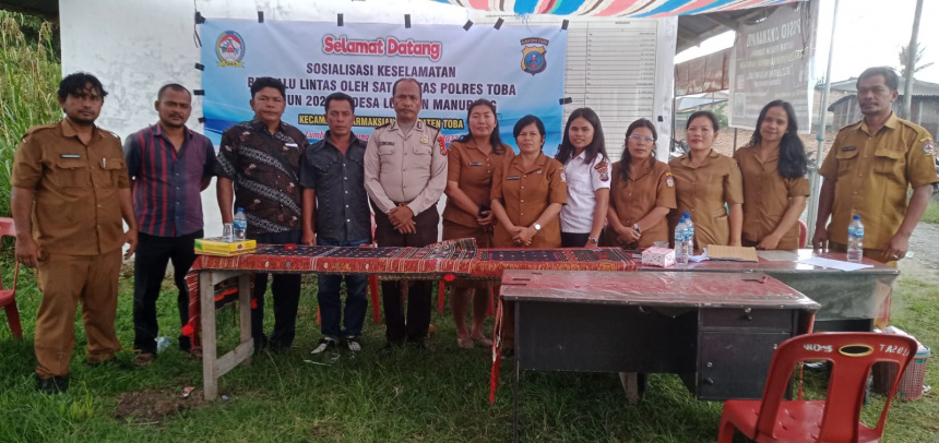 Pelaksanaan Sosialisasi Keselamatan berlalu lintas di Desa Lumban Manurung